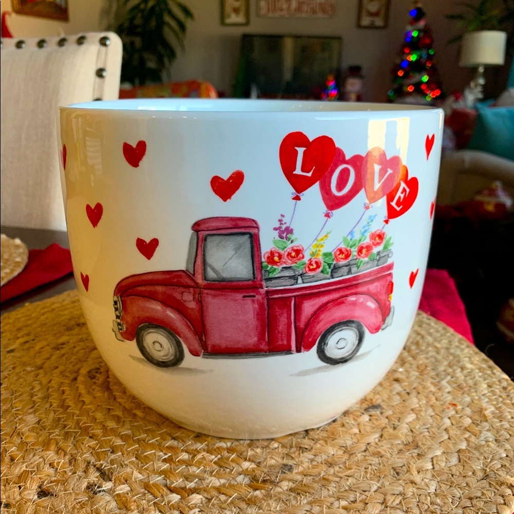 Love Medium Red Truck Bowl/ Planter.